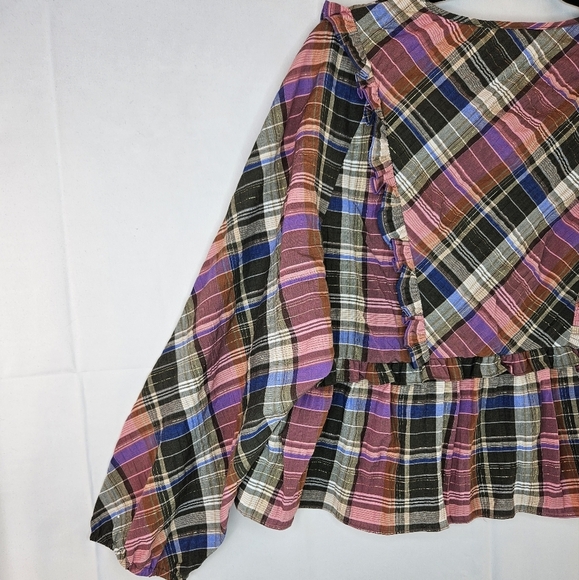 Veronica Beard Multicolor Plaid Blouse - Picture 11 of 16